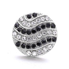 18mm Black Rhinestone Snap Charm | Interchangeable Charm for Bracelet & Necklace