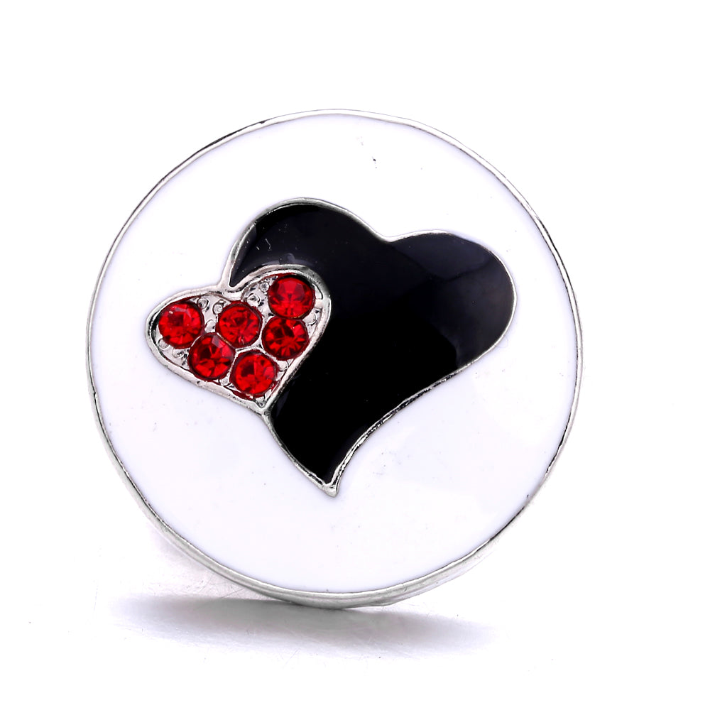 18mm Black Rhinestone Snap Charm | Interchangeable Charm for Bracelet & Necklace
