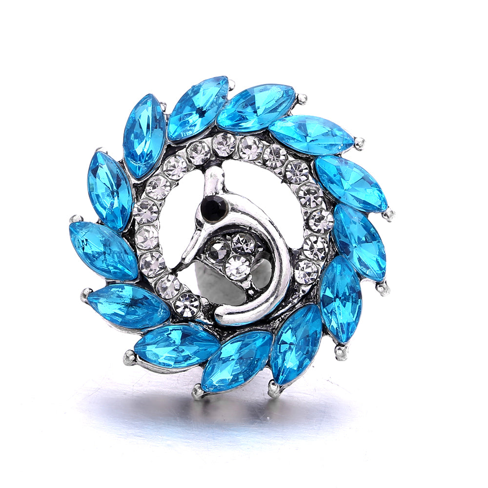 18mm Azure Blue Snap Charm | Interchangeable Crystal Charm