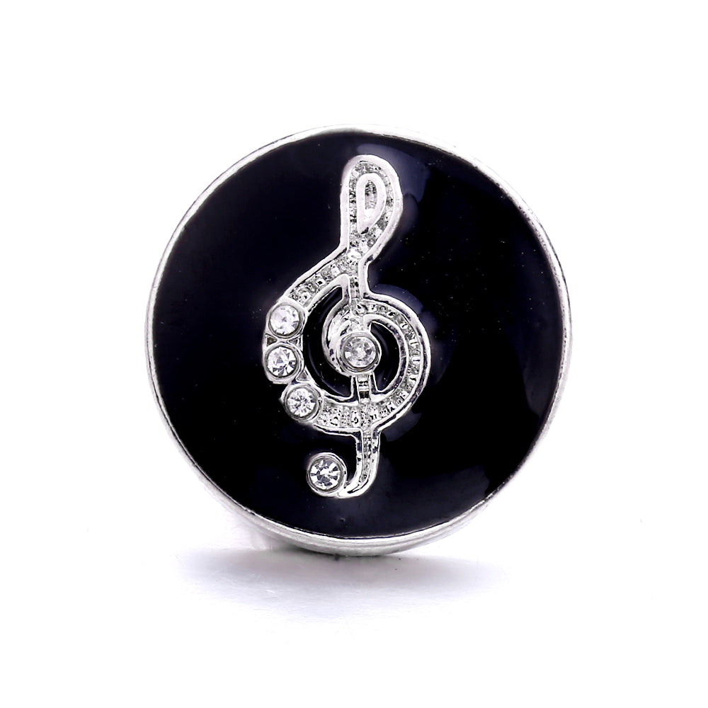 18mm Black Rhinestone Snap Charm | Interchangeable Charm for Bracelet & Necklace