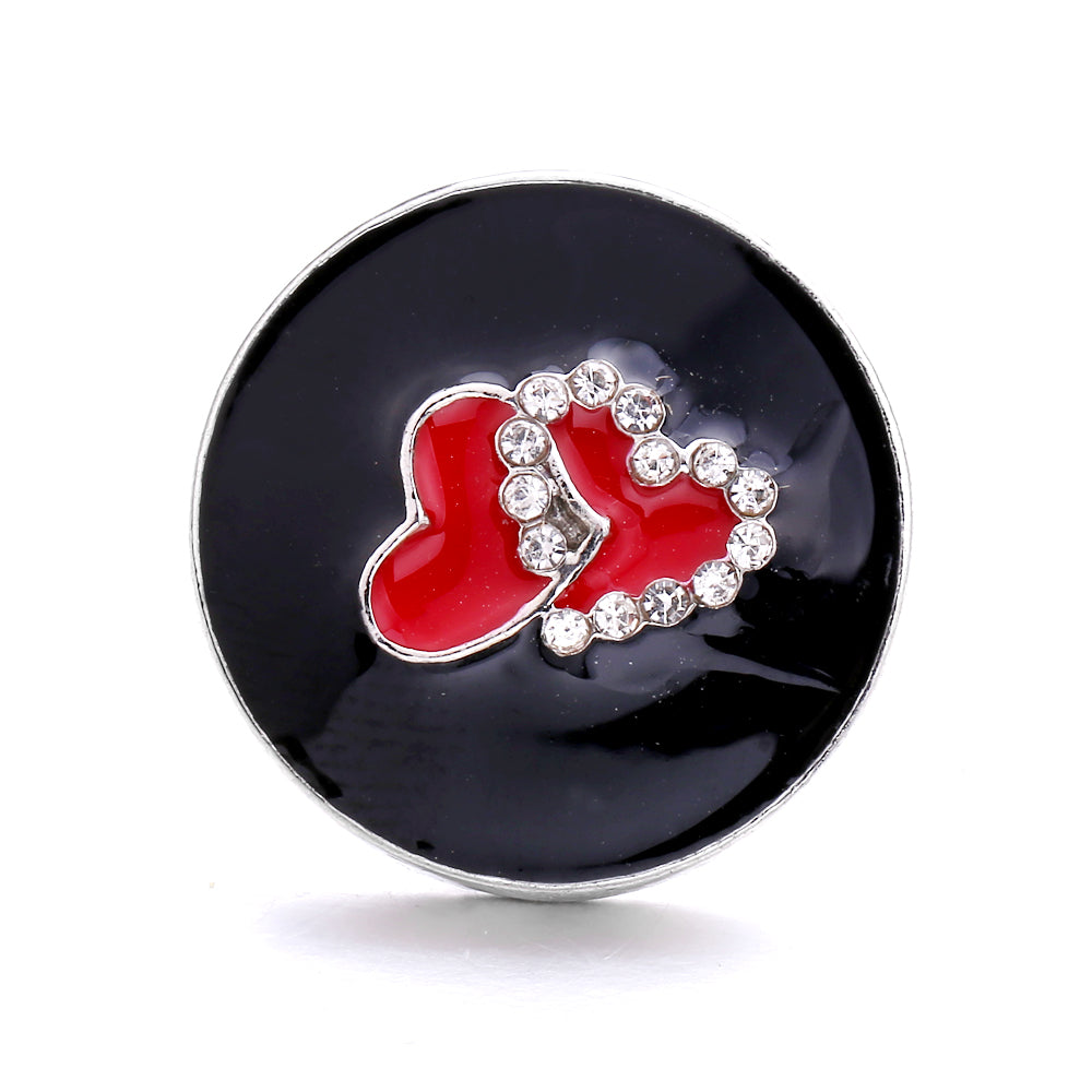 18mm Black Rhinestone Snap Charm | Interchangeable Charm for Bracelet & Necklace