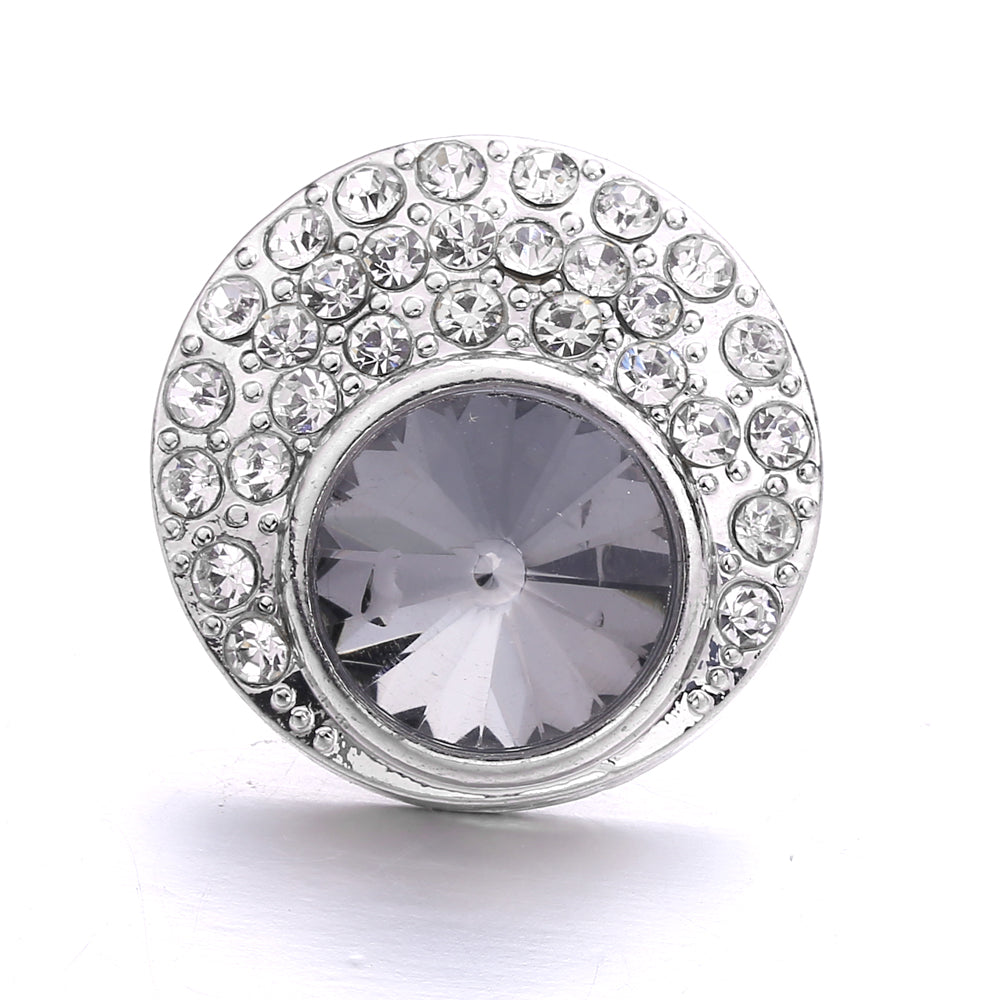 18mm Black Rhinestone Snap Charm | Interchangeable Charm for Bracelet & Necklace