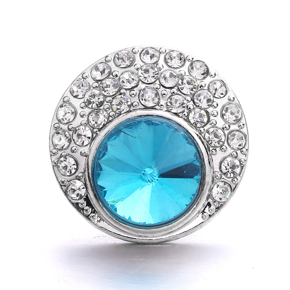 18mm Azure Blue Snap Charm | Interchangeable Crystal Charm