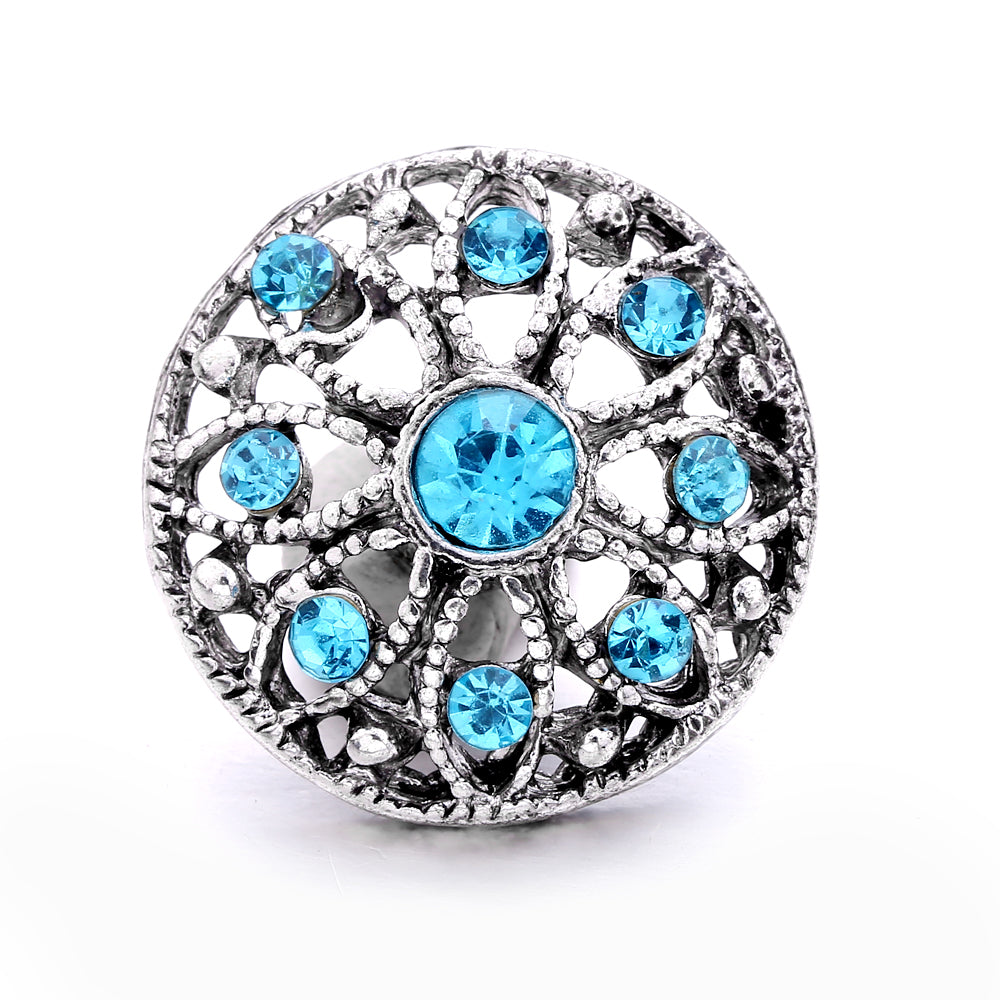 18mm Azure Blue Snap Charm | Interchangeable Crystal Charm