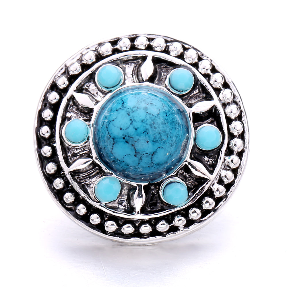 Turquoise Snap Button Charm 18mm Zinc Alloy Interchangeable Charms