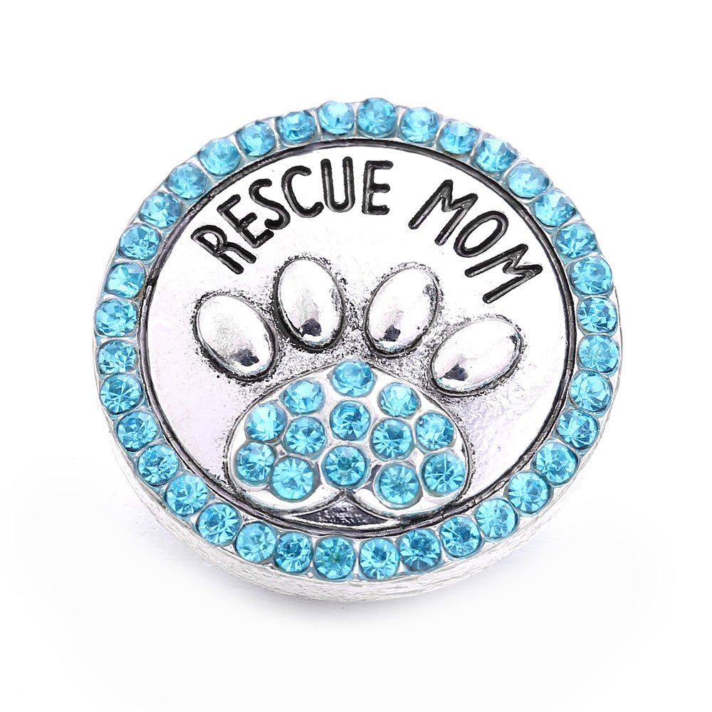 18mm Azure Blue Snap Charm | Interchangeable Crystal Charm