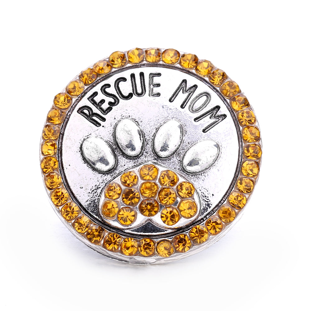 18mm Warm Amber Rhinestone Snap Charms | Mix & Match Charms for Bracelet & Necklace