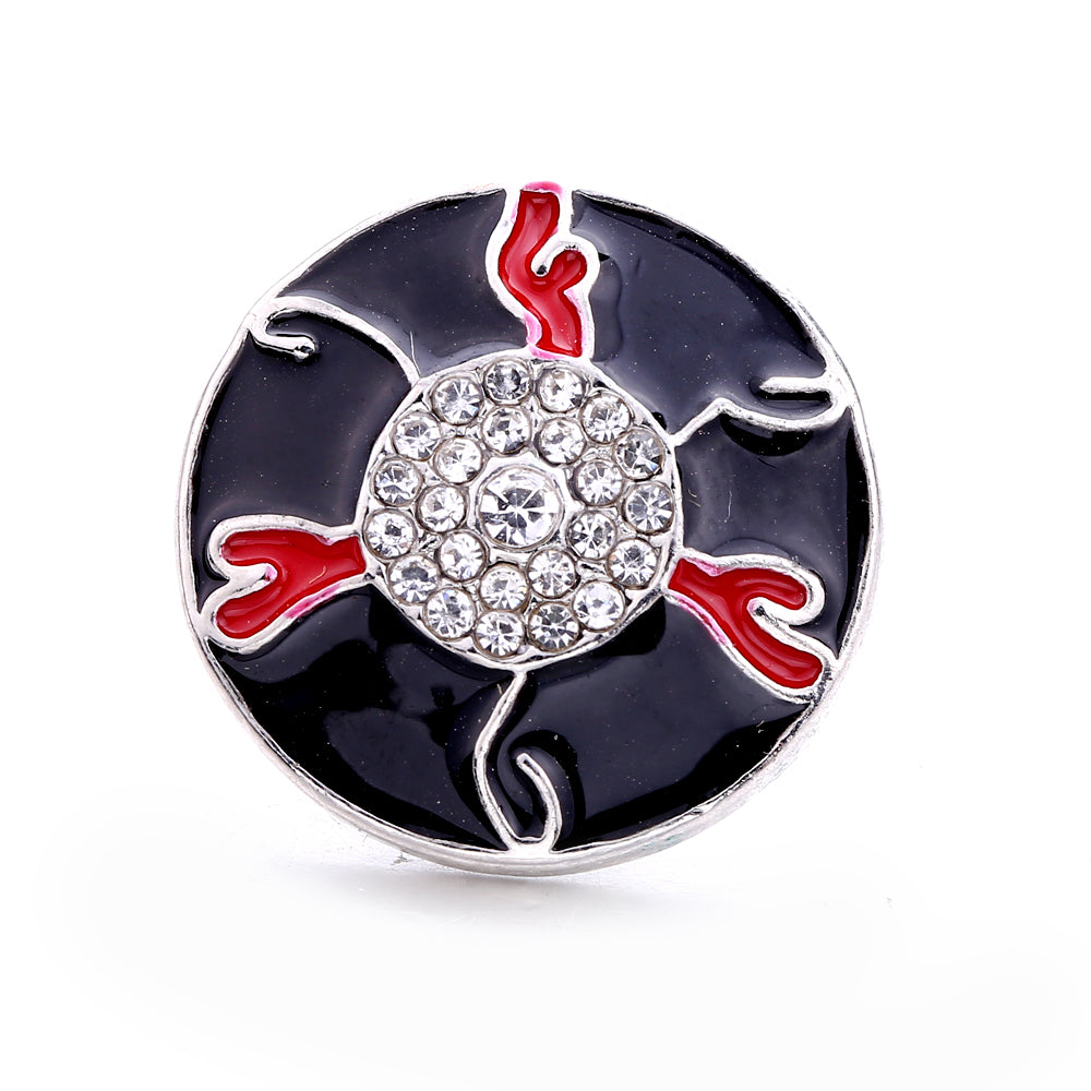 18mm Black Rhinestone Snap Charm | Interchangeable Charm for Bracelet & Necklace