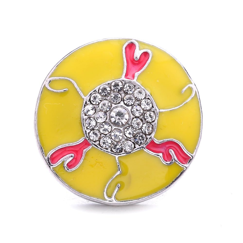 18mm Warm Amber Rhinestone Snap Charms | Mix & Match Charms for Bracelet & Necklace