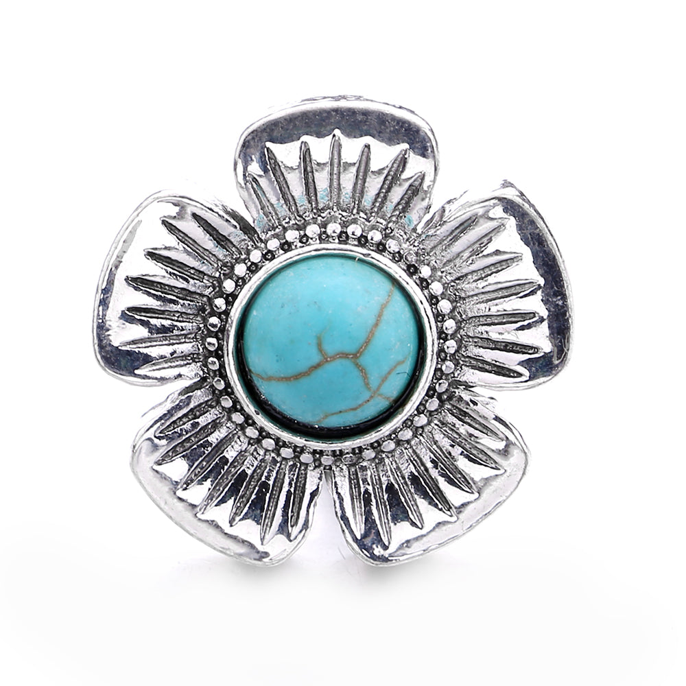Turquoise Snap Button Charm 18mm Zinc Alloy Interchangeable Charms