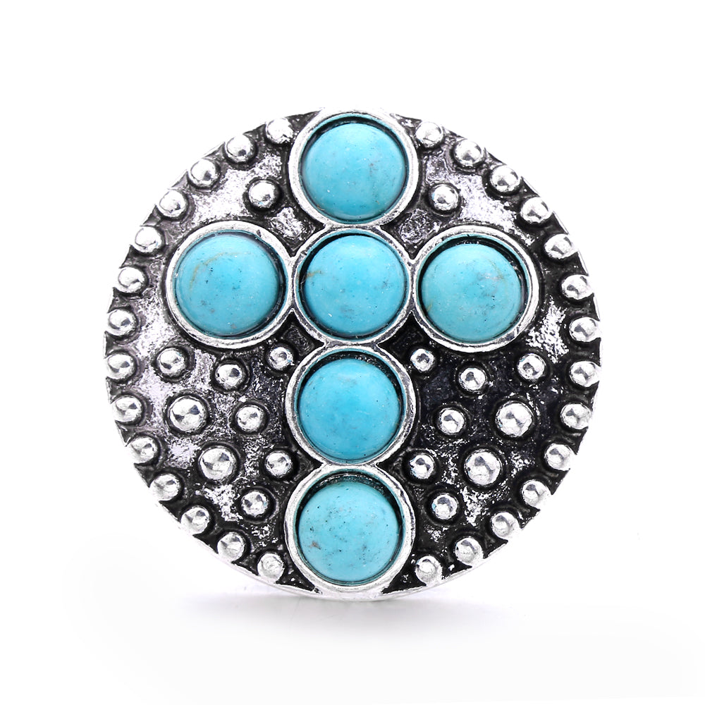 Turquoise Snap Button Charm 18mm Zinc Alloy Interchangeable Charms