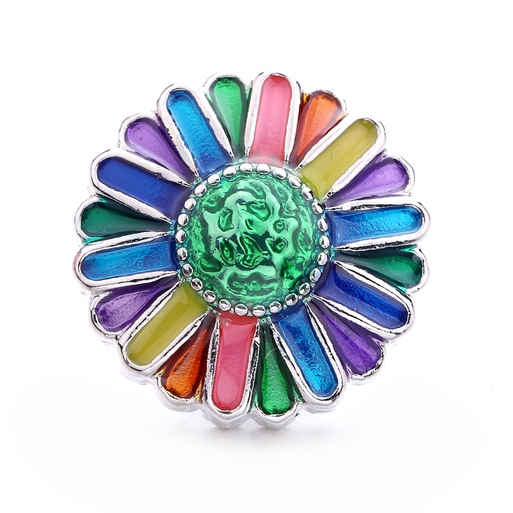 18mm Enamel Snap Button Charms Zinc Alloy Interchangeable DIY Jewelry Accessories