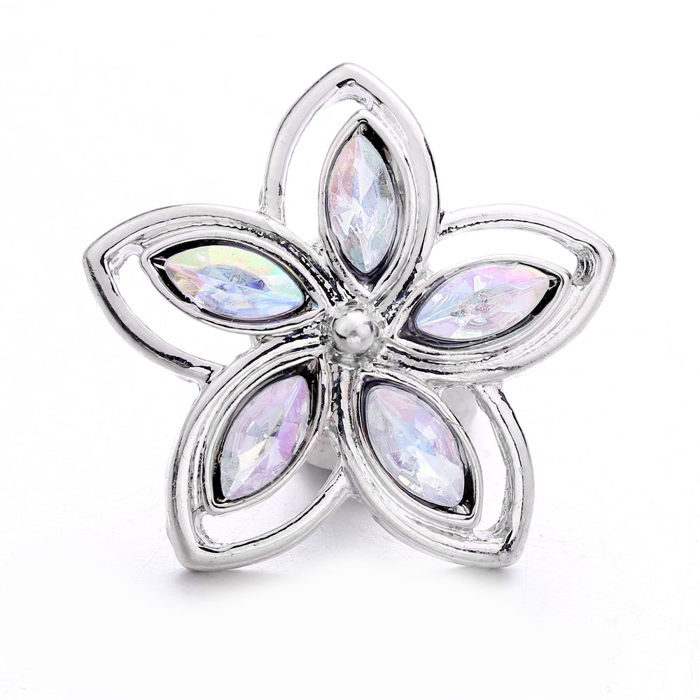 Sparkly Rhinestone Inlaid 18mm Snap Charms Zinc Alloy Charms