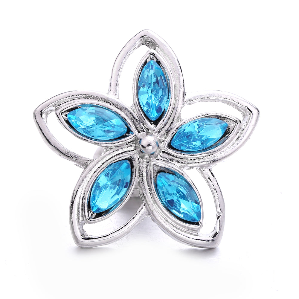 18mm Azure Blue Snap Charm | Interchangeable Crystal Charm