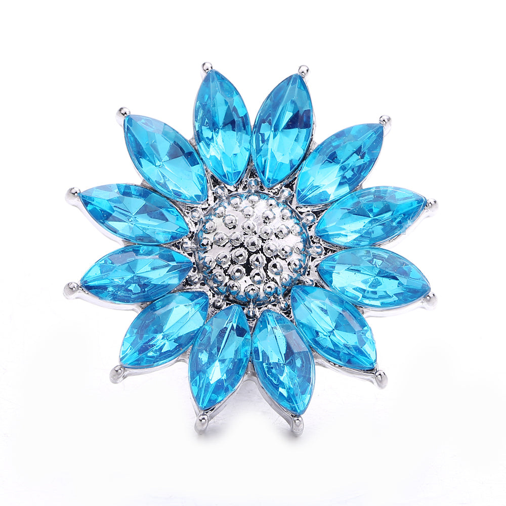 18mm Azure Blue Snap Charm | Interchangeable Crystal Charm