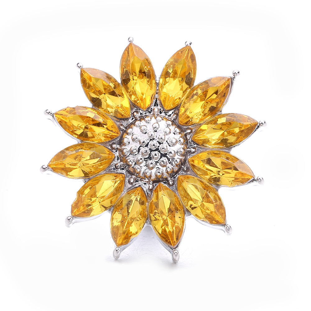 18mm Warm Amber Rhinestone Snap Charms | Mix & Match Charms for Bracelet & Necklace