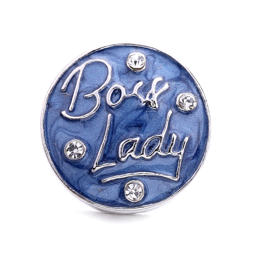 18mm Azure Blue Snap Charm | Interchangeable Crystal Charm