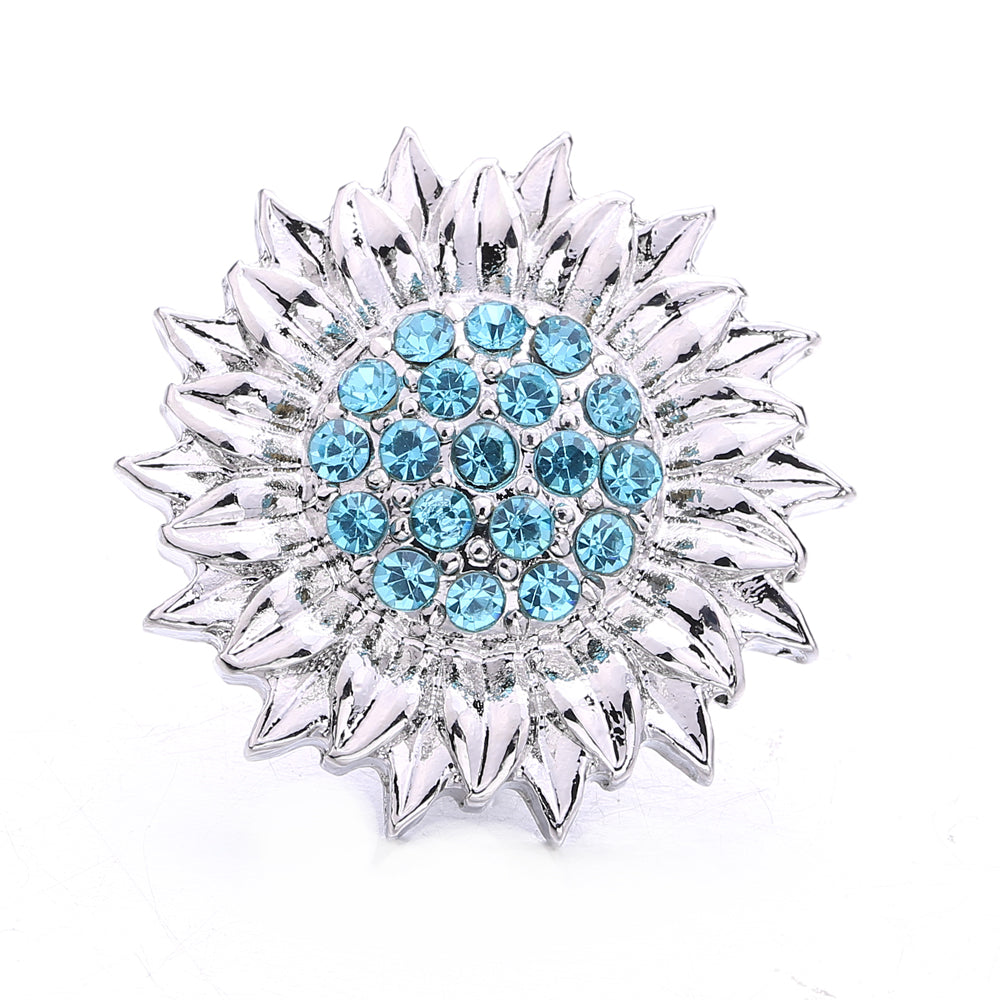 18mm Azure Blue Snap Charm | Interchangeable Crystal Charm