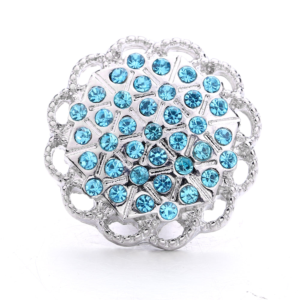 18mm Azure Blue Snap Charm | Interchangeable Crystal Charm