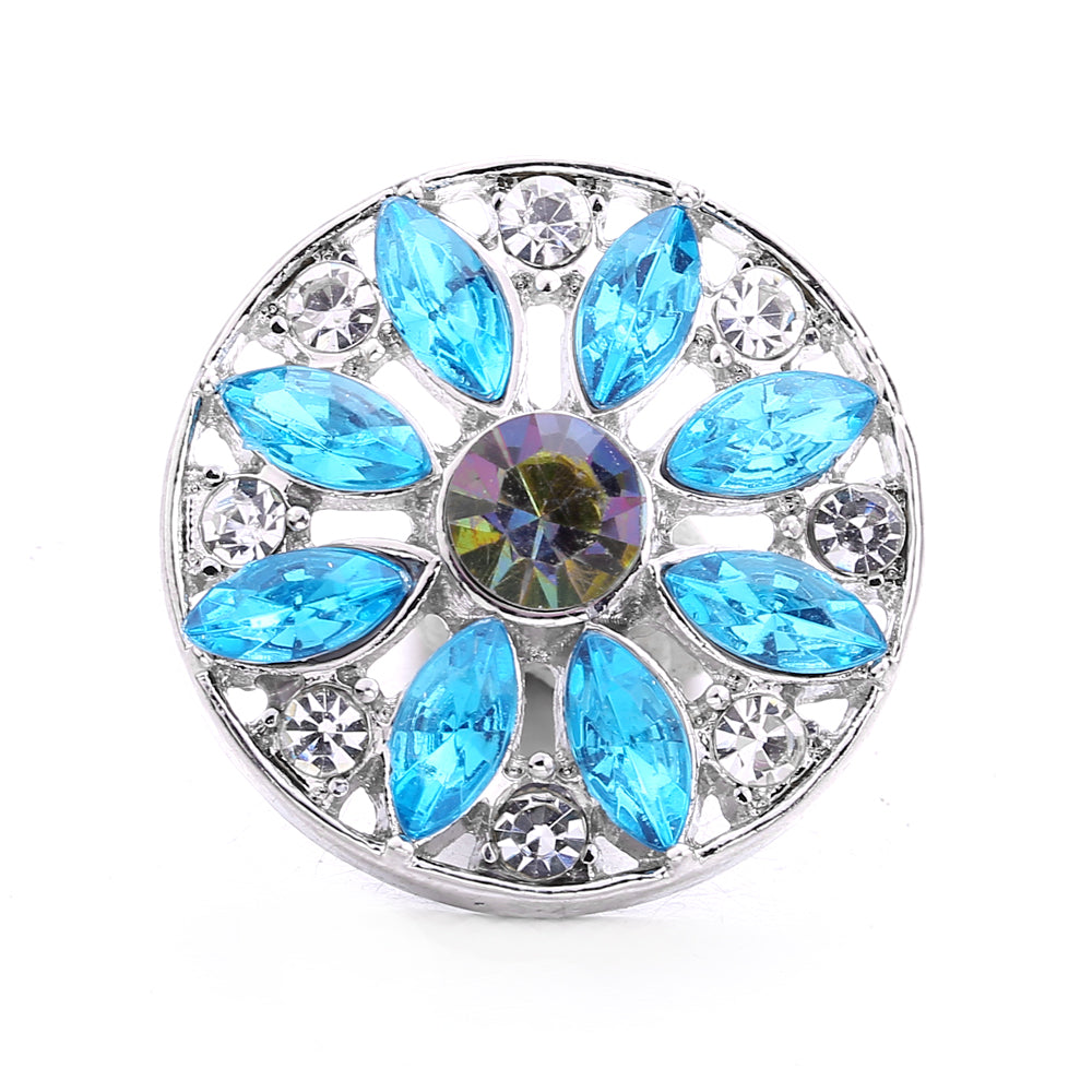 18mm Azure Blue Snap Charm | Interchangeable Crystal Charm