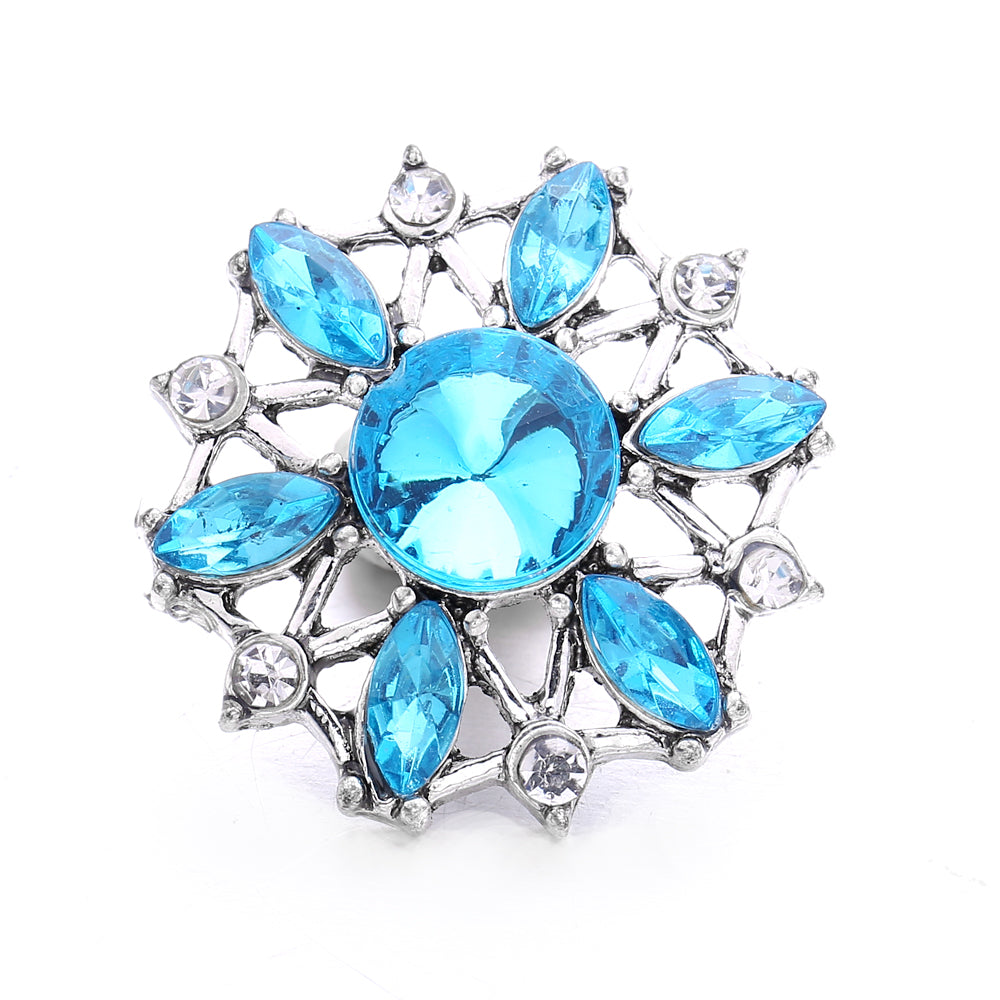 18mm Azure Blue Snap Charm | Interchangeable Crystal Charm