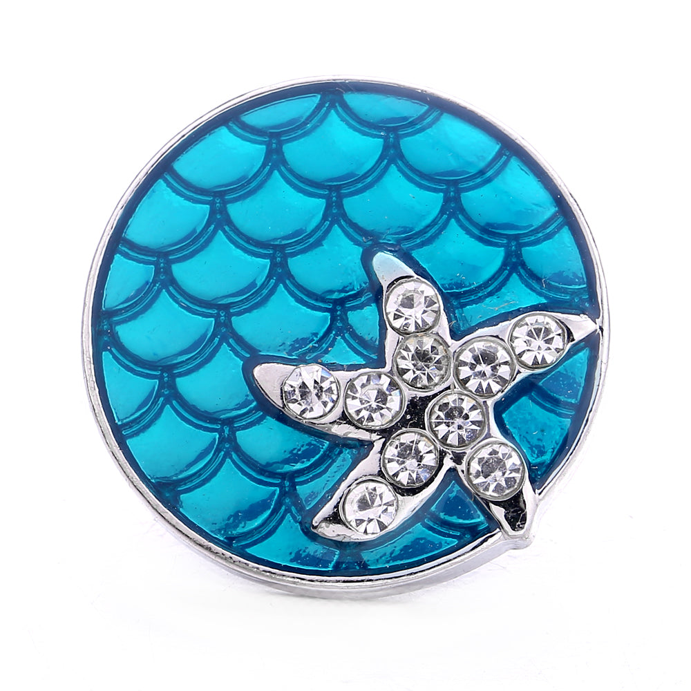 18mm Azure Blue Snap Charm | Interchangeable Crystal Charm