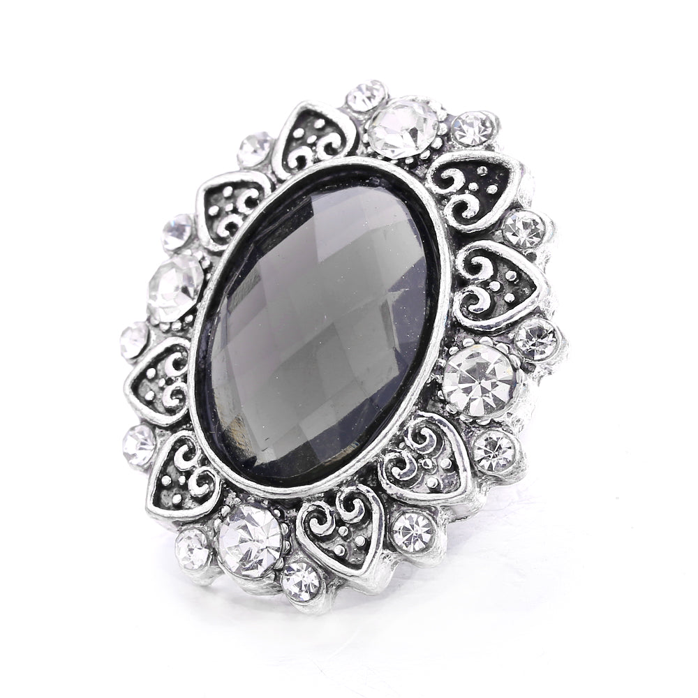 18mm Black Rhinestone Snap Charm | Interchangeable Charm for Bracelet & Necklace