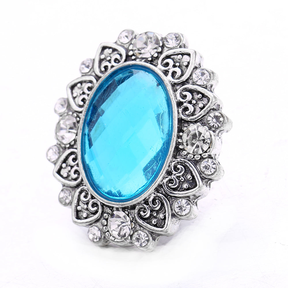 18mm Azure Blue Snap Charm | Interchangeable Crystal Charm