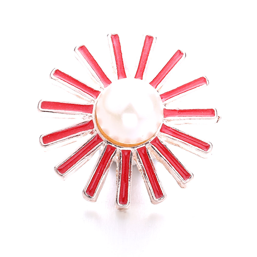 Interchangeable 18mm Pearl Snap Charms with Floral Rhinestone Designs
