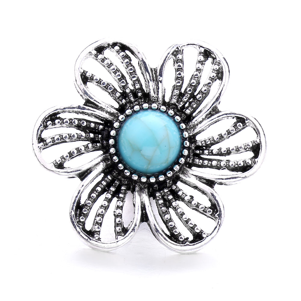 Turquoise Snap Button Charm 18mm Zinc Alloy Interchangeable Charms