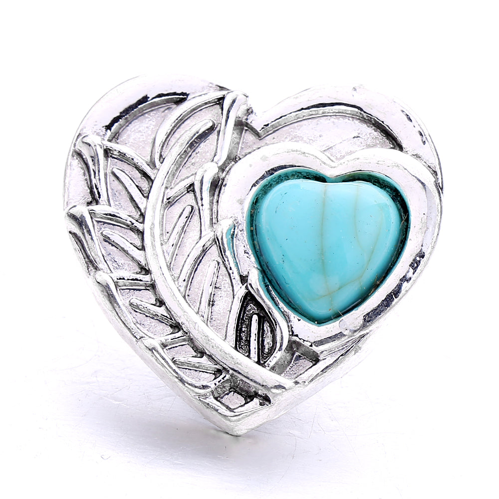 Turquoise Snap Button Charm 18mm Zinc Alloy Interchangeable Charms