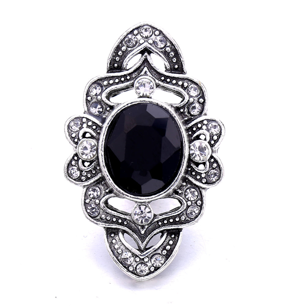 18mm Black Rhinestone Snap Charm | Interchangeable Charm for Bracelet & Necklace