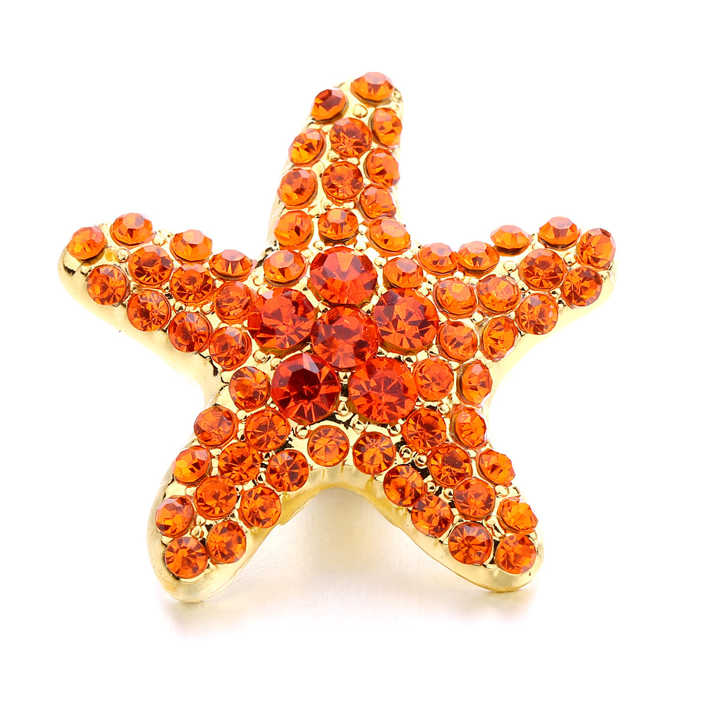 18mm Warm Amber Rhinestone Snap Charms | Mix & Match Charms for Bracelet & Necklace