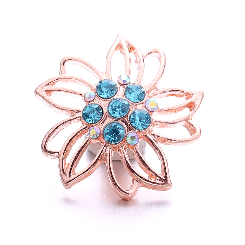 18mm Azure Blue Snap Charm | Interchangeable Crystal Charm