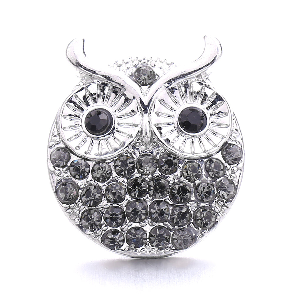 18mm Black Rhinestone Snap Charm | Interchangeable Charm for Bracelet & Necklace