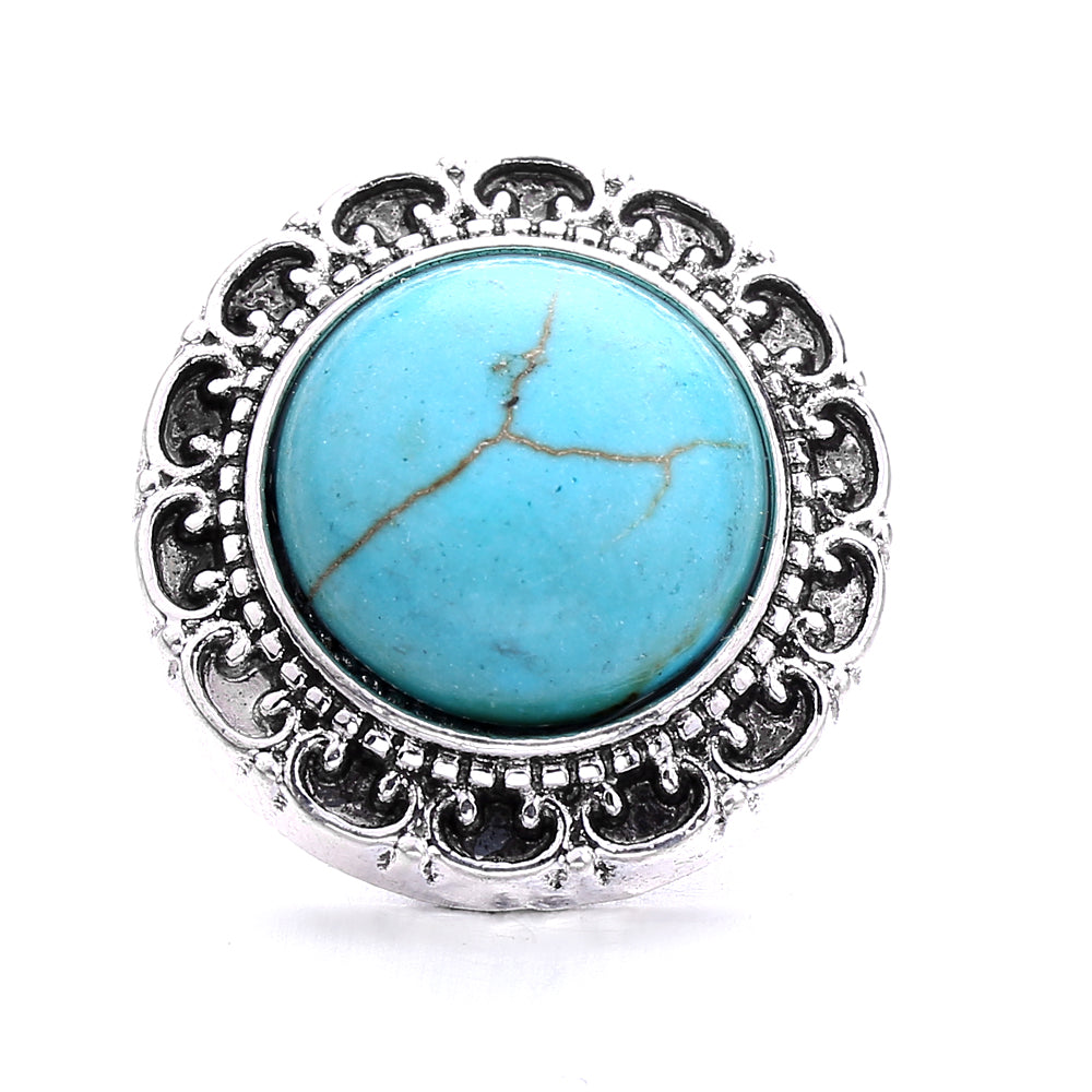 Turquoise Snap Button Charm 18mm Zinc Alloy Interchangeable Charms