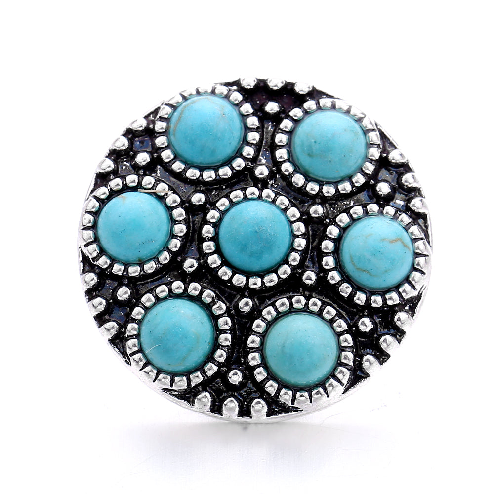 Turquoise Snap Button Charm 18mm Zinc Alloy Interchangeable Charms
