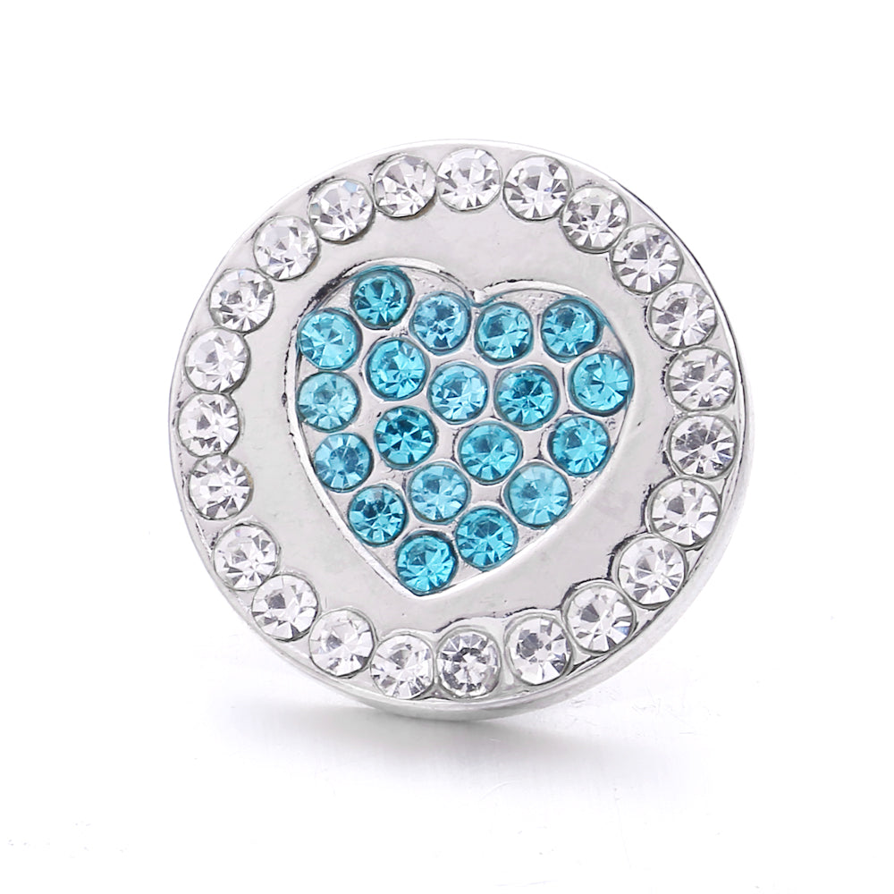 18mm Azure Blue Snap Charm | Interchangeable Crystal Charm