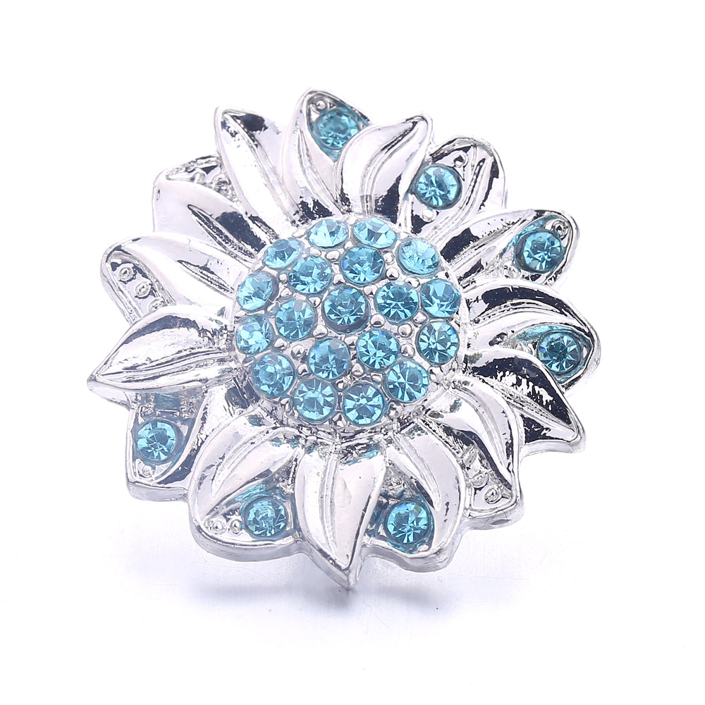 18mm Azure Blue Snap Charm | Interchangeable Crystal Charm