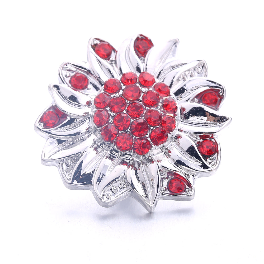 18mm Pink Rhinestone Charm | Vintage Crystal Snap Jewelry Collection