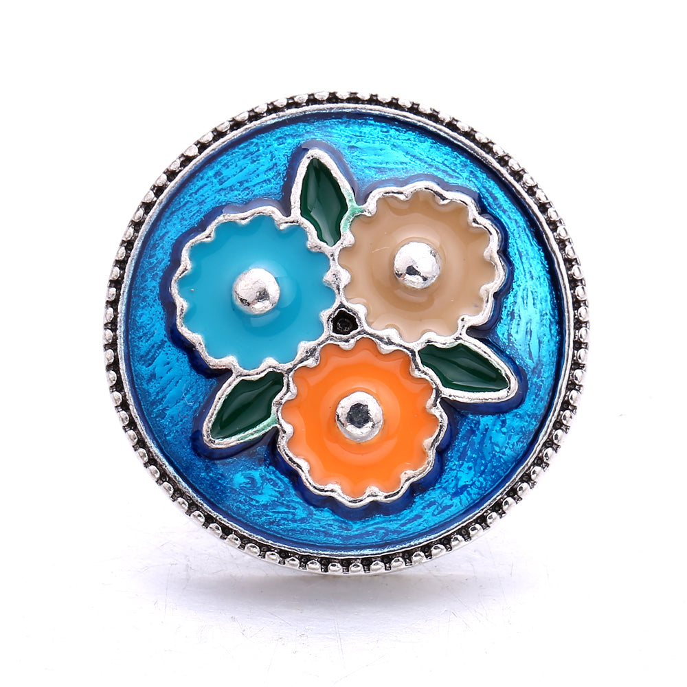 18mm Enamel Snap Button Charms Zinc Alloy Interchangeable DIY Jewelry Accessories