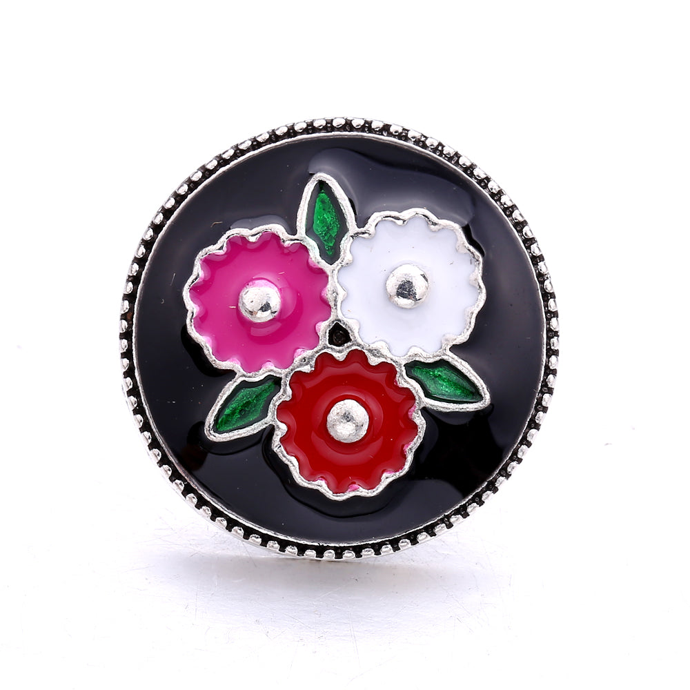 18mm Enamel Snap Button Charms Zinc Alloy Interchangeable DIY Jewelry Accessories