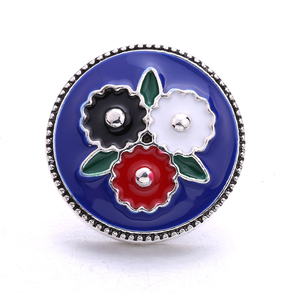 18mm Enamel Snap Button Charms Zinc Alloy Interchangeable DIY Jewelry Accessories