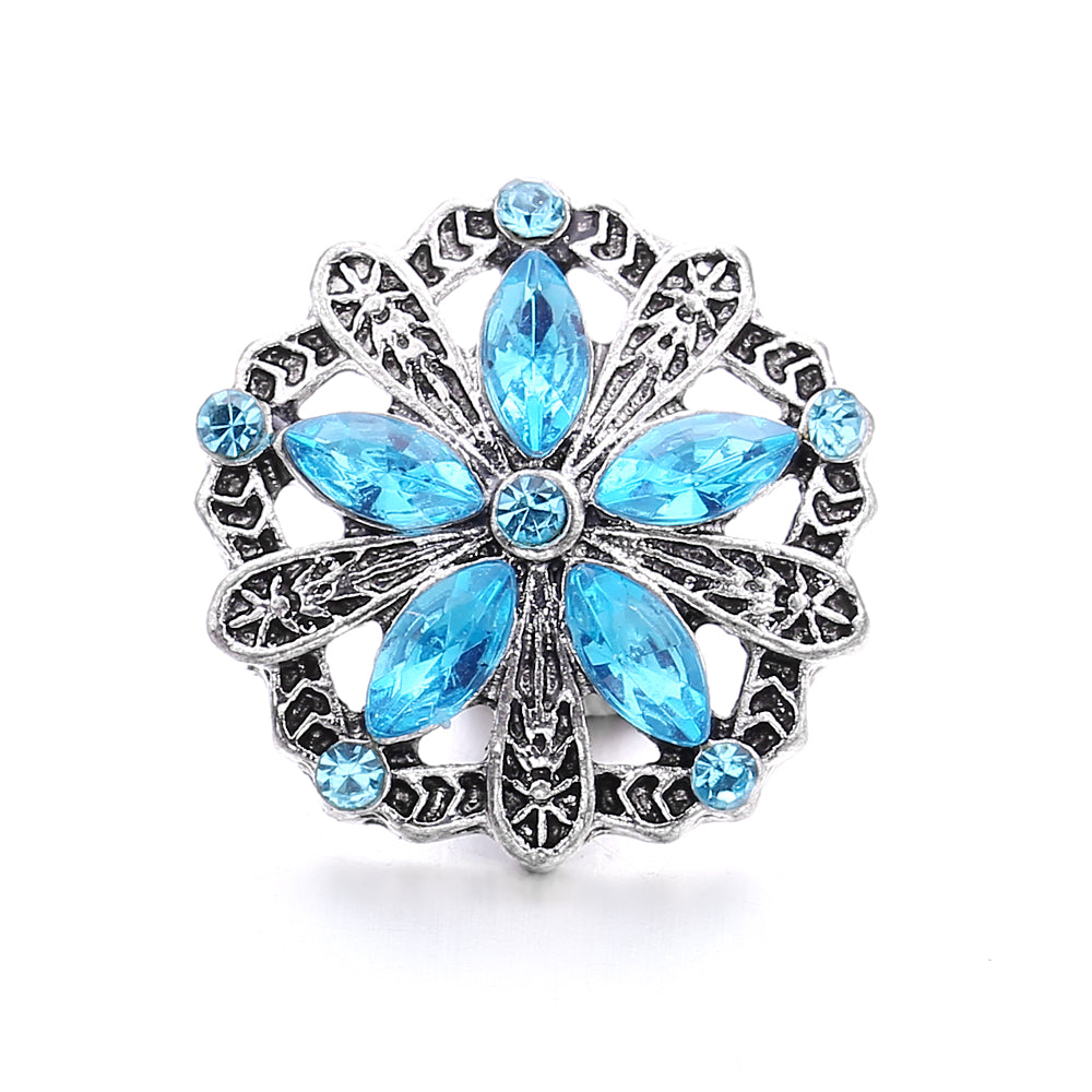 18mm Azure Blue Snap Charm | Interchangeable Crystal Charm