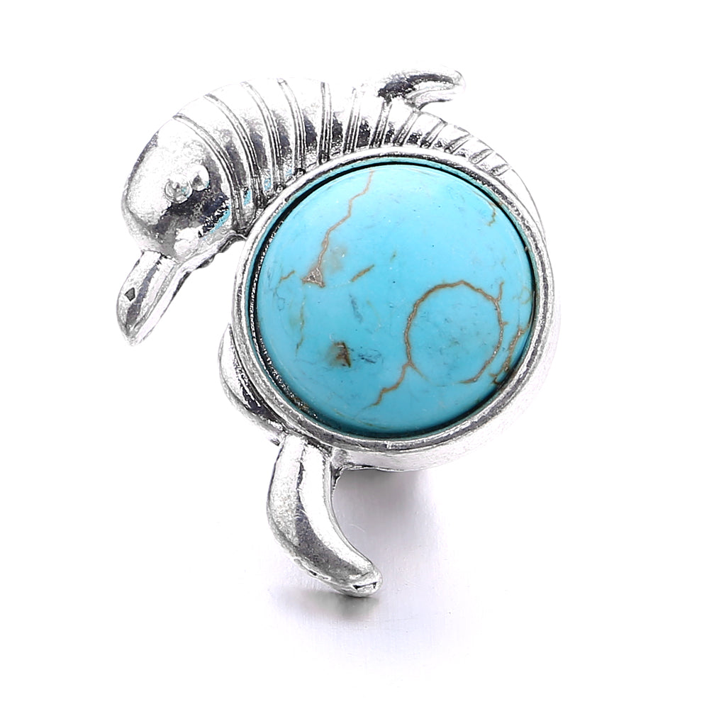 Turquoise Snap Button Charm 18mm Zinc Alloy Interchangeable Charms