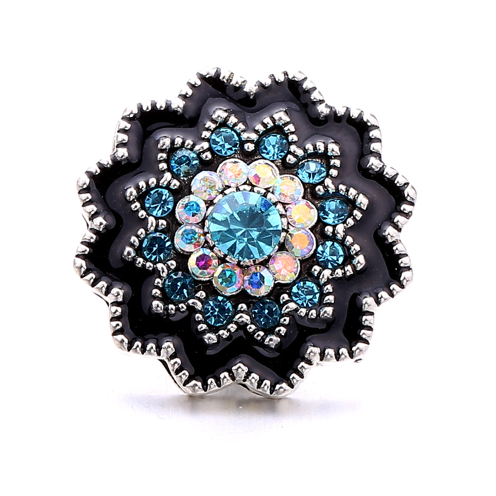 18mm Azure Blue Snap Charm | Interchangeable Crystal Charm