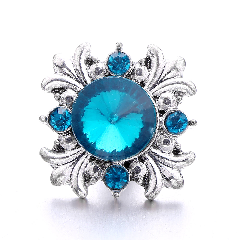 18mm Azure Blue Snap Charm | Interchangeable Crystal Charm