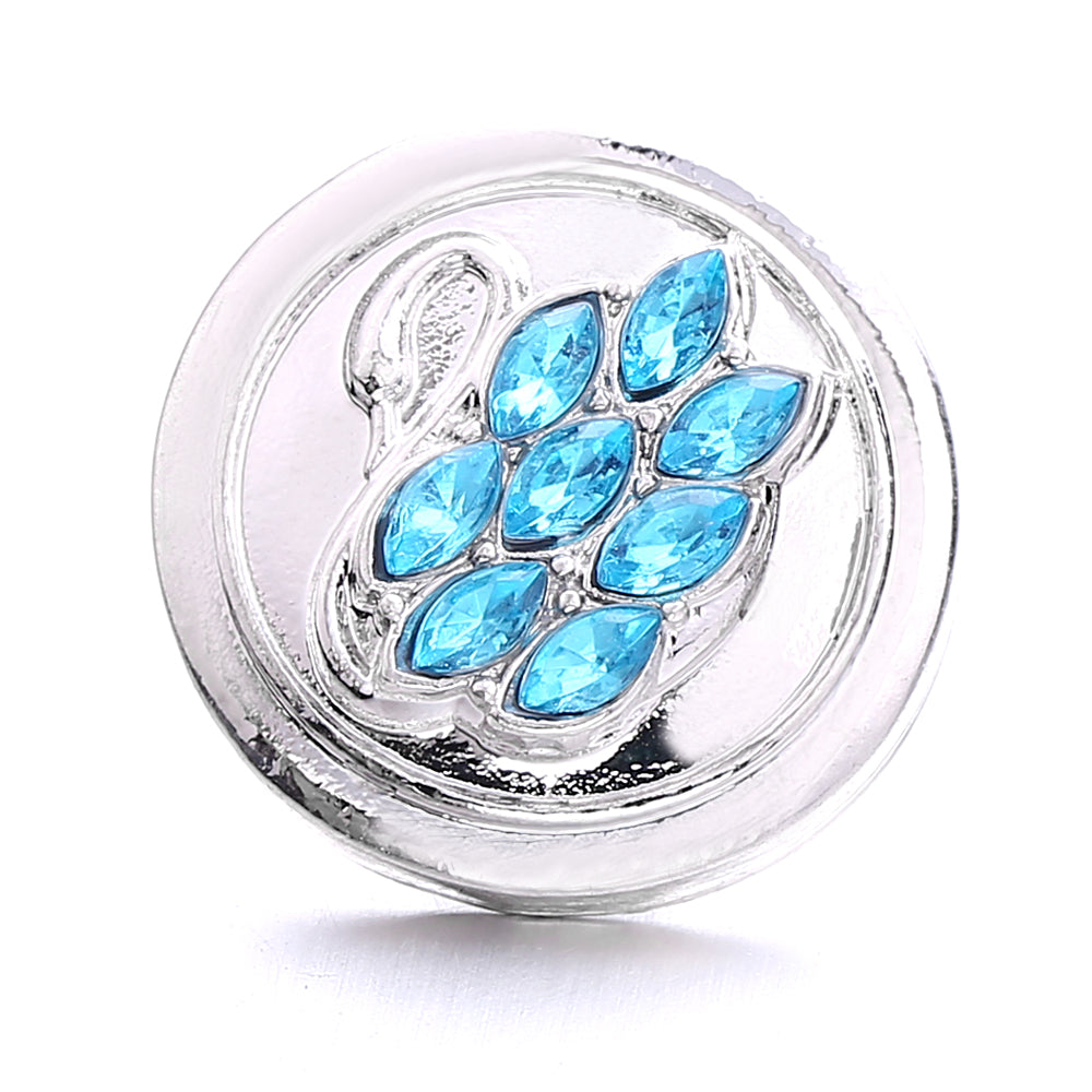 18mm Azure Blue Snap Charm | Interchangeable Crystal Charm