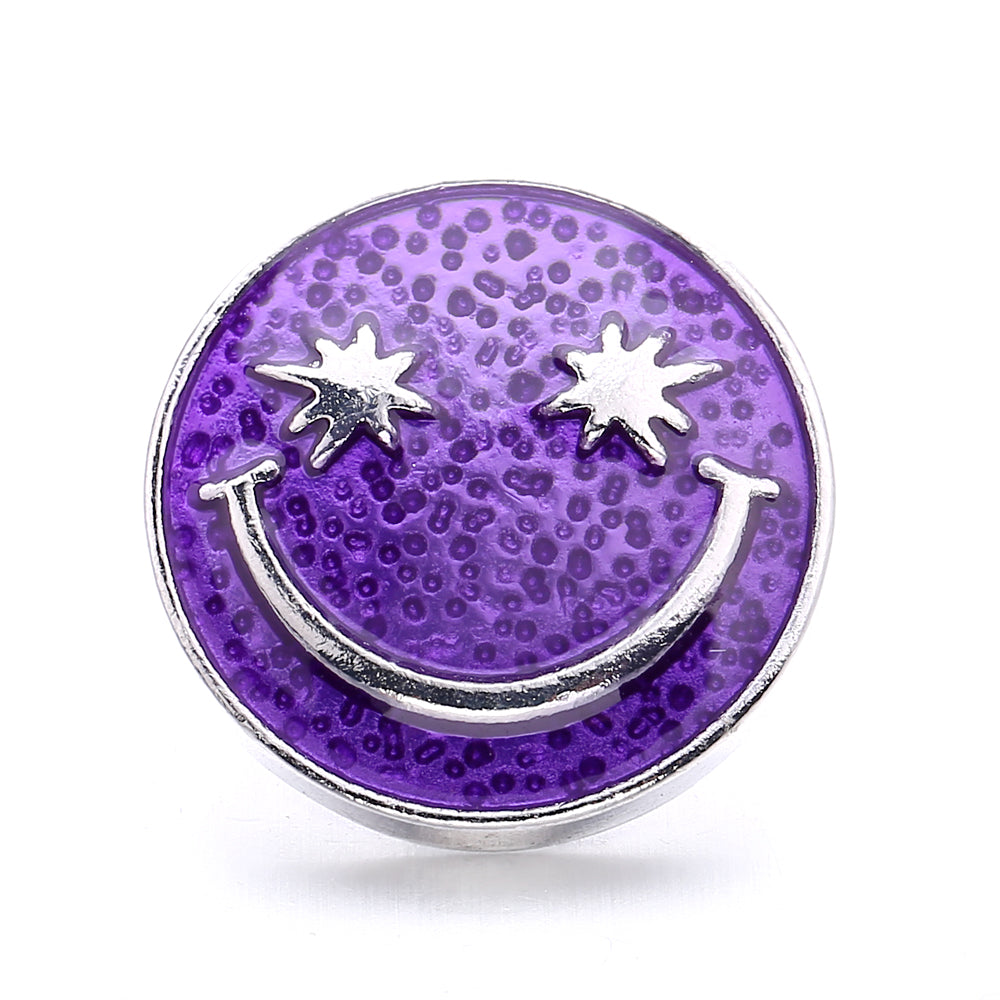 18mm Purple Enamel Snap Charms, Interchangeable Snap Jewelry Buttons for Bracelets