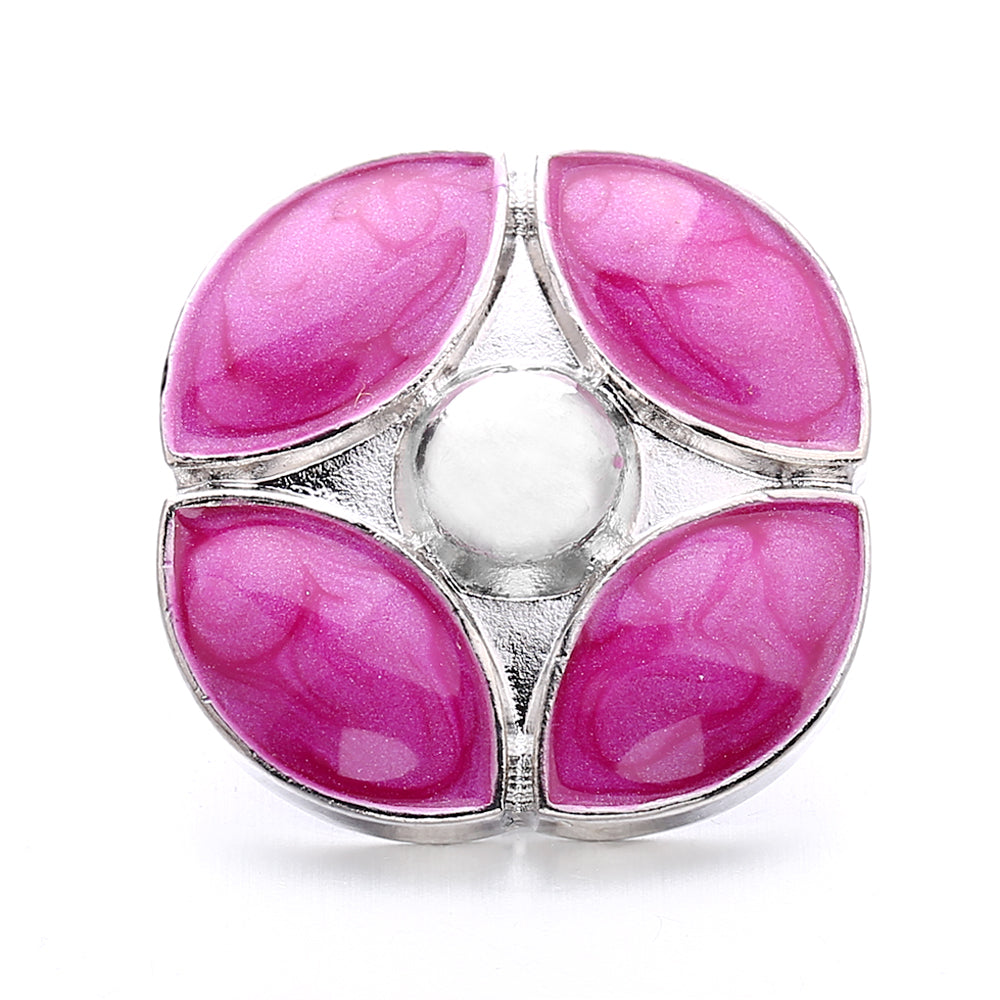 18mm Pink Rhinestone Charm | Vintage Crystal Snap Jewelry Collection